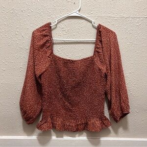 Paper Crane Smocked Neck Top